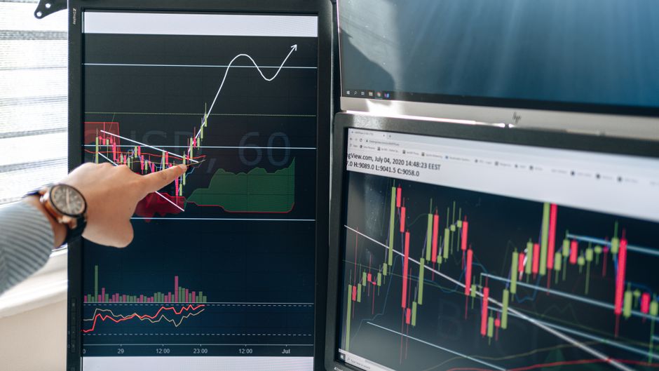 Piyasa verilerini gösteren grafikler ve tabloları inceleyen kullanıcı